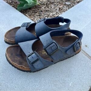 Birkenstock Betula Milano Navy Blue Strappy 3 Strap Sandals Size 38 M5/W7